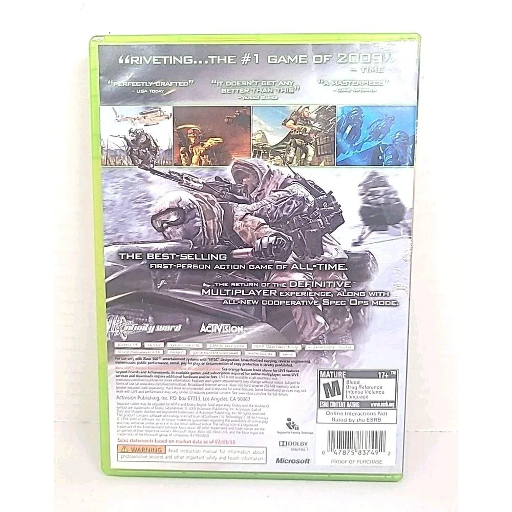 Call of Duty: Modern Warfare 2 - 2009 Microsoft Xbox 360 - Tested Works